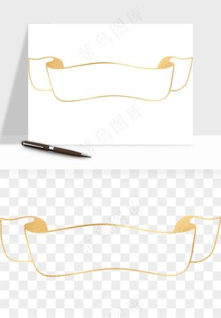 金色植物花环边框png免抠