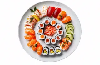 寿司三文鱼食物摄影图免抠