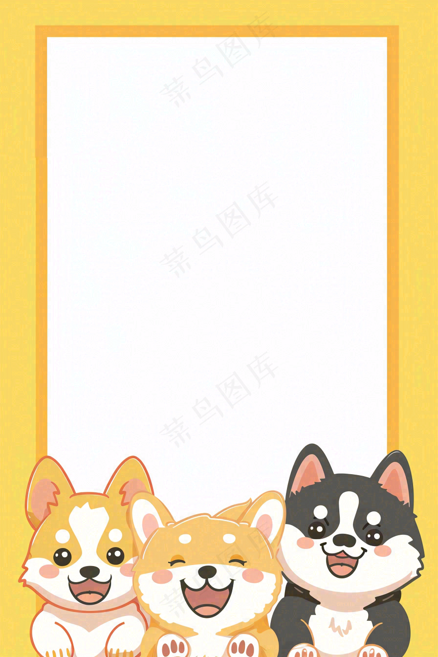 宠物生活馆猫狗卡通插画背景