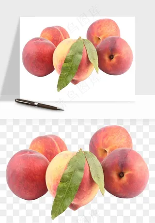 桃子油桃黄桃水果png免抠