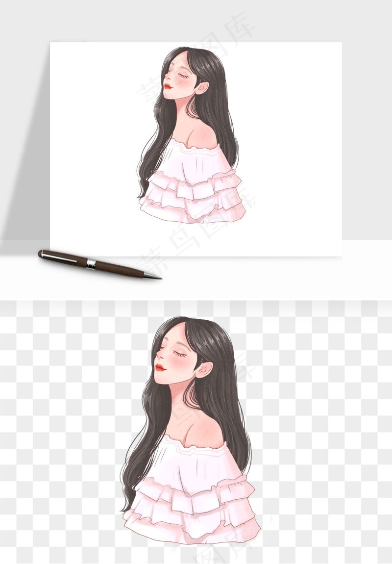 手绘女神女王妇女png免抠