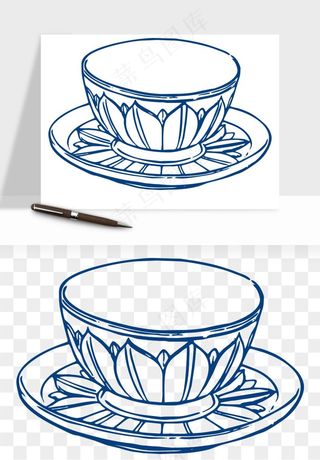 青花瓷陶瓷png免抠