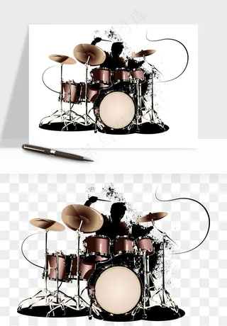 摇滚架子鼓乐器png免抠