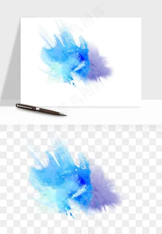 水彩泼墨涂鸦墨迹元素png免抠