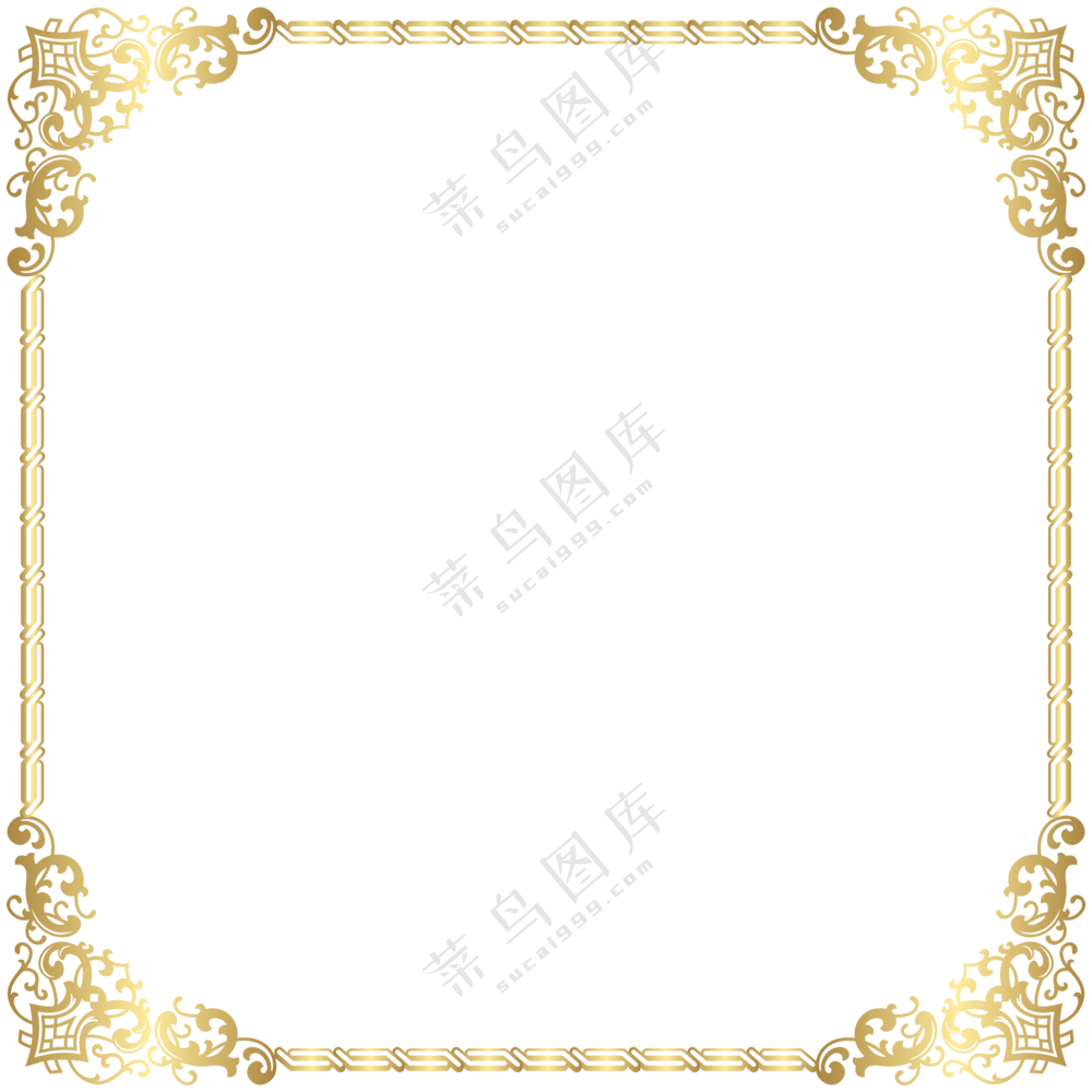 金属光泽质感装饰边框免抠图片素材