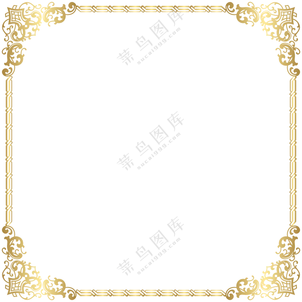 金属光泽质感装饰边框免抠图片素材