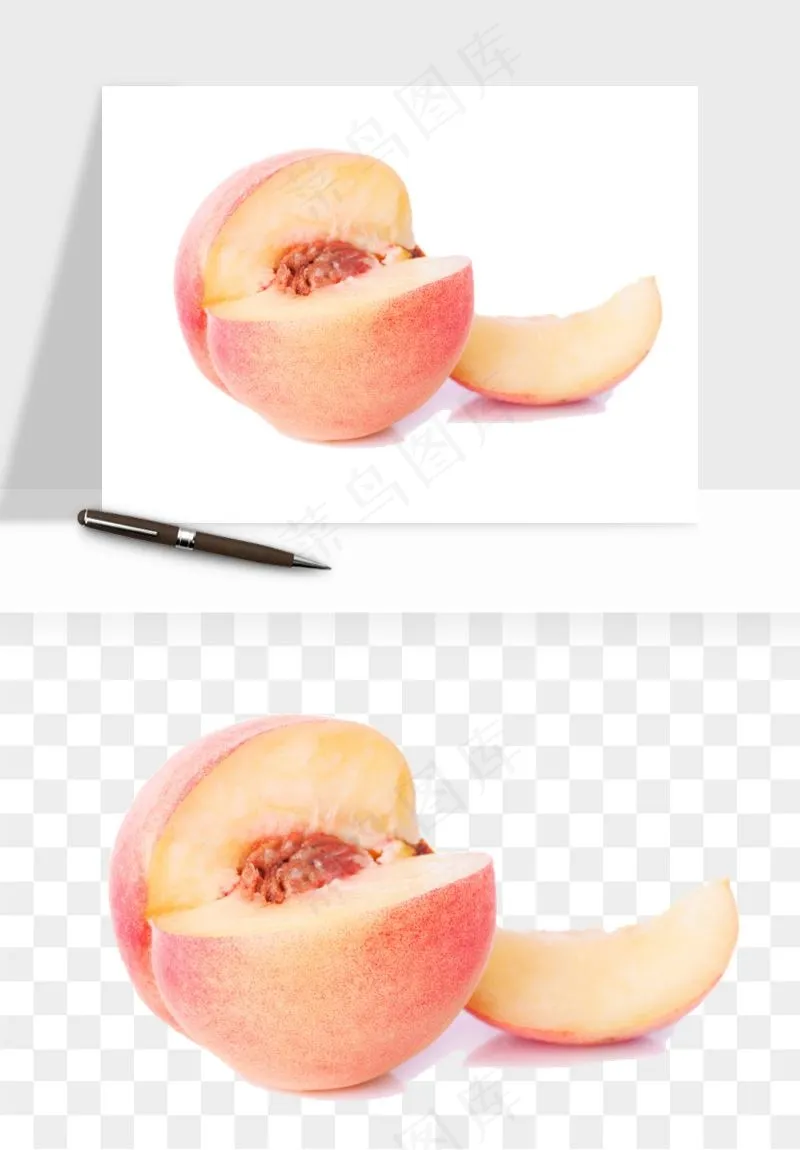 桃子油桃黄桃水果png免抠
