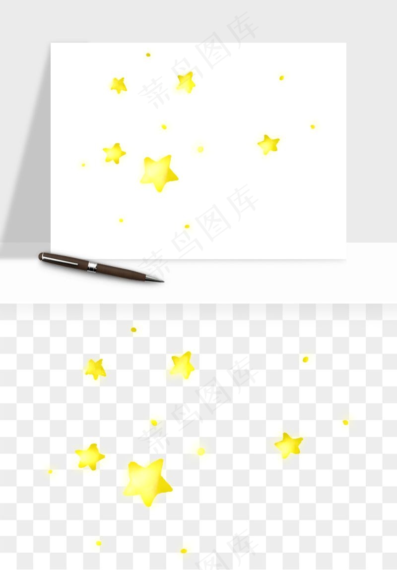 卡通小星星五角星闪光png免抠