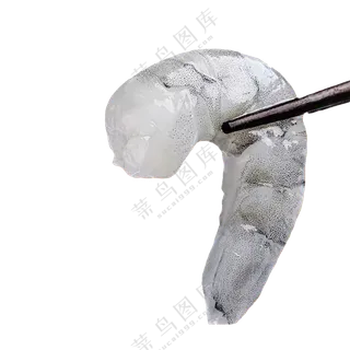 筷子夹着虾仁的透明图