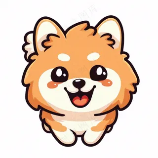 小狗宠物动物卡通插画免抠