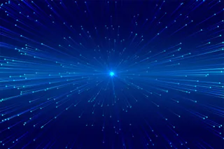 放射性蓝色科技光芒