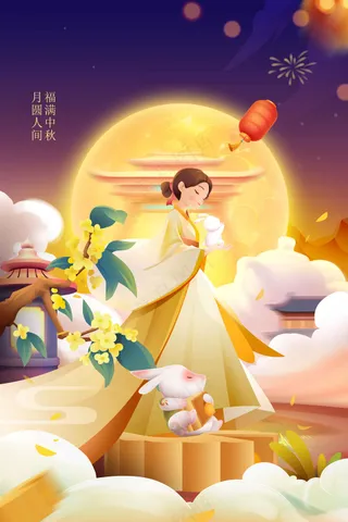 中秋节节日传统活动海报