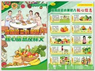 增加蔬菜水果摄入核心信息海报
