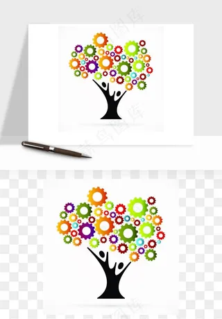 商务科技齿轮组矢量png免抠