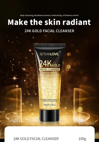 外贸24k洗面奶主图详情海报