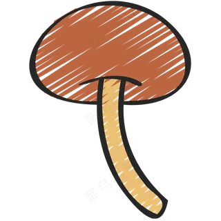 蘑菇 绿色健康食品 铅笔手绘图标icon