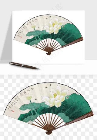 古风扇子元素png免抠