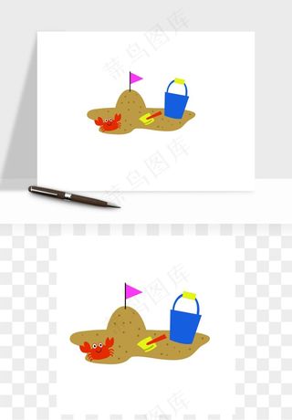 沙滩游泳度假休闲png免抠