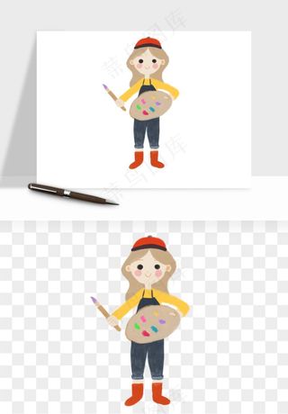 手绘画画少儿兴趣班png免抠