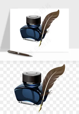 复古羽毛笔png免抠