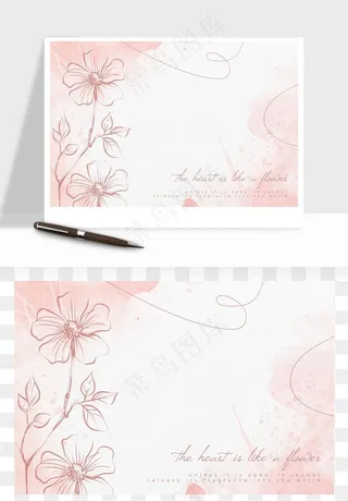 水彩花卉手绘矢量背景