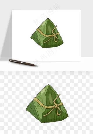 国潮粽子手绘肉粽png免抠