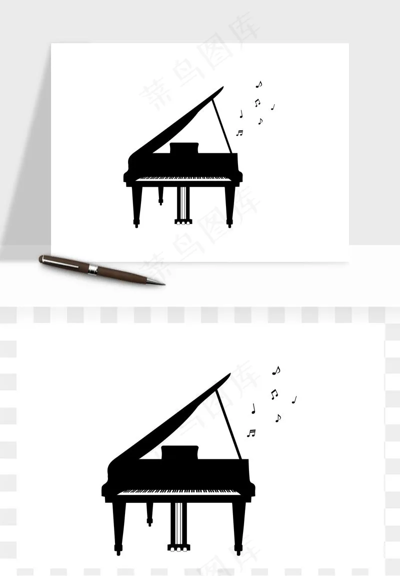 手绘钢琴矢量