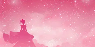 粉色星光女生浪漫唯美妇女节插画背景