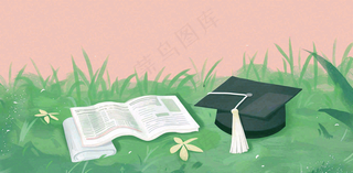 学生毕业季考试青春插画背景