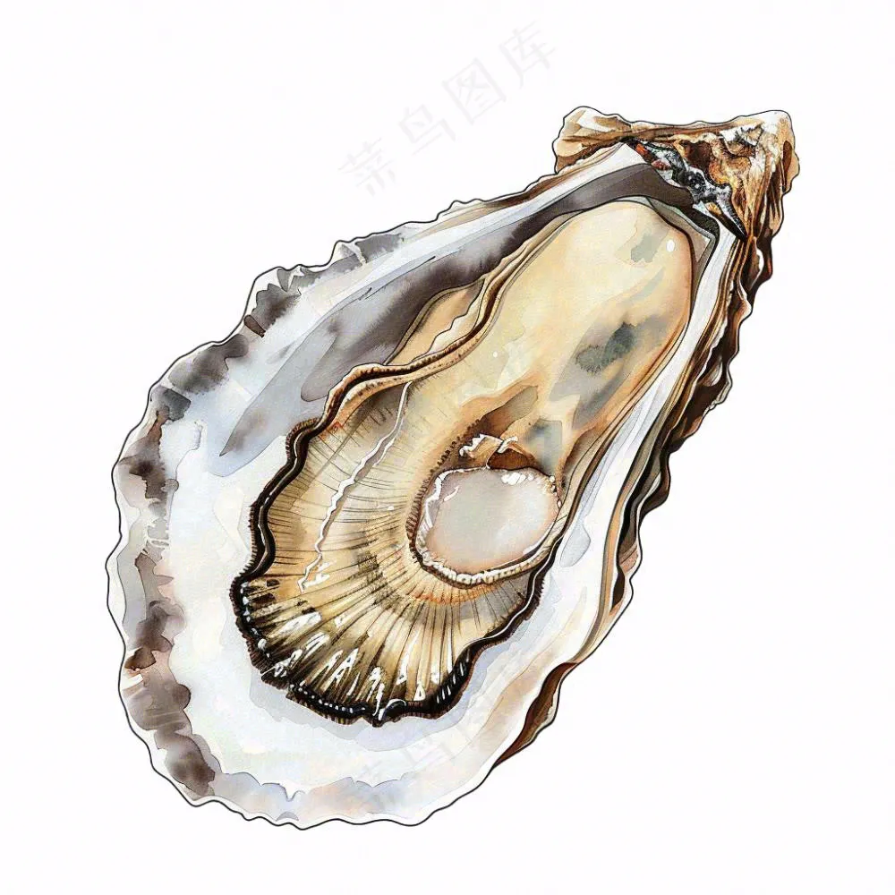 生蚝海鲜海洋卡通插画免抠