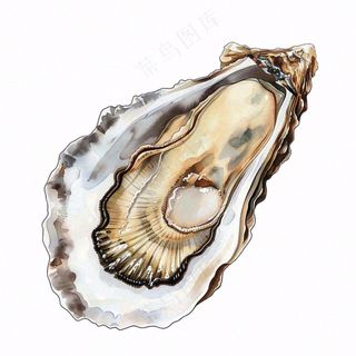 生蚝海鲜海洋卡通插画免抠