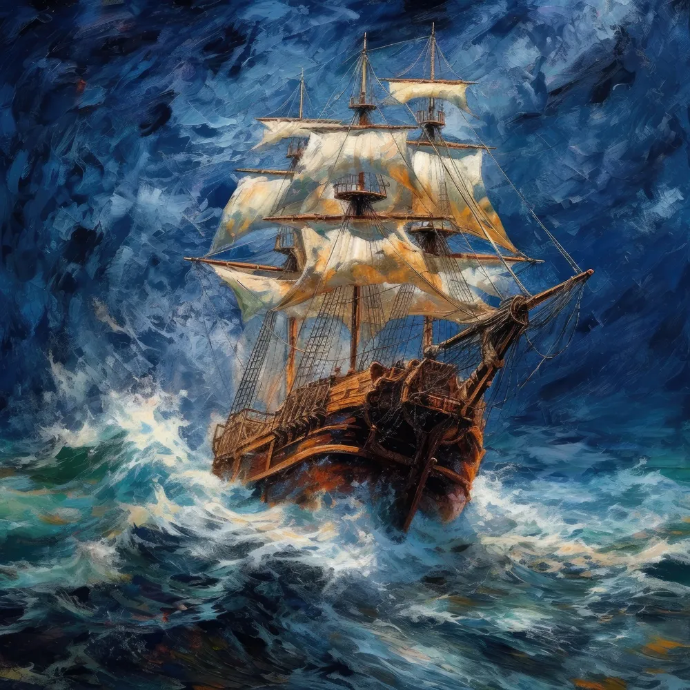 海上帆船油画 海上帆船油画