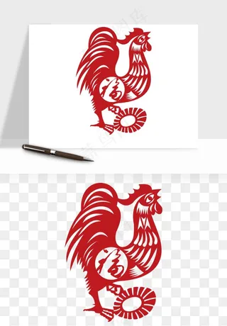 十二生肖剪纸中式纹样图案png免抠