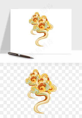 国潮敦煌云纹祥云云彩png免抠