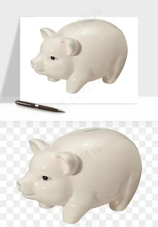 存钱罐理财金猪png免抠