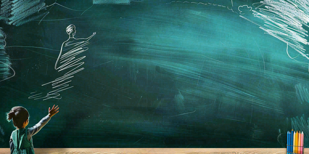 教室黑板上图画写字粉笔学生教师节背景