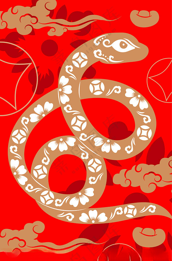 蛇年背景蛇年元素新年素材海报