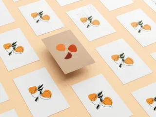 橙色简约卡片展示样机