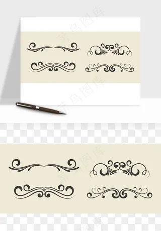 欧式花纹花边矢量png免抠
