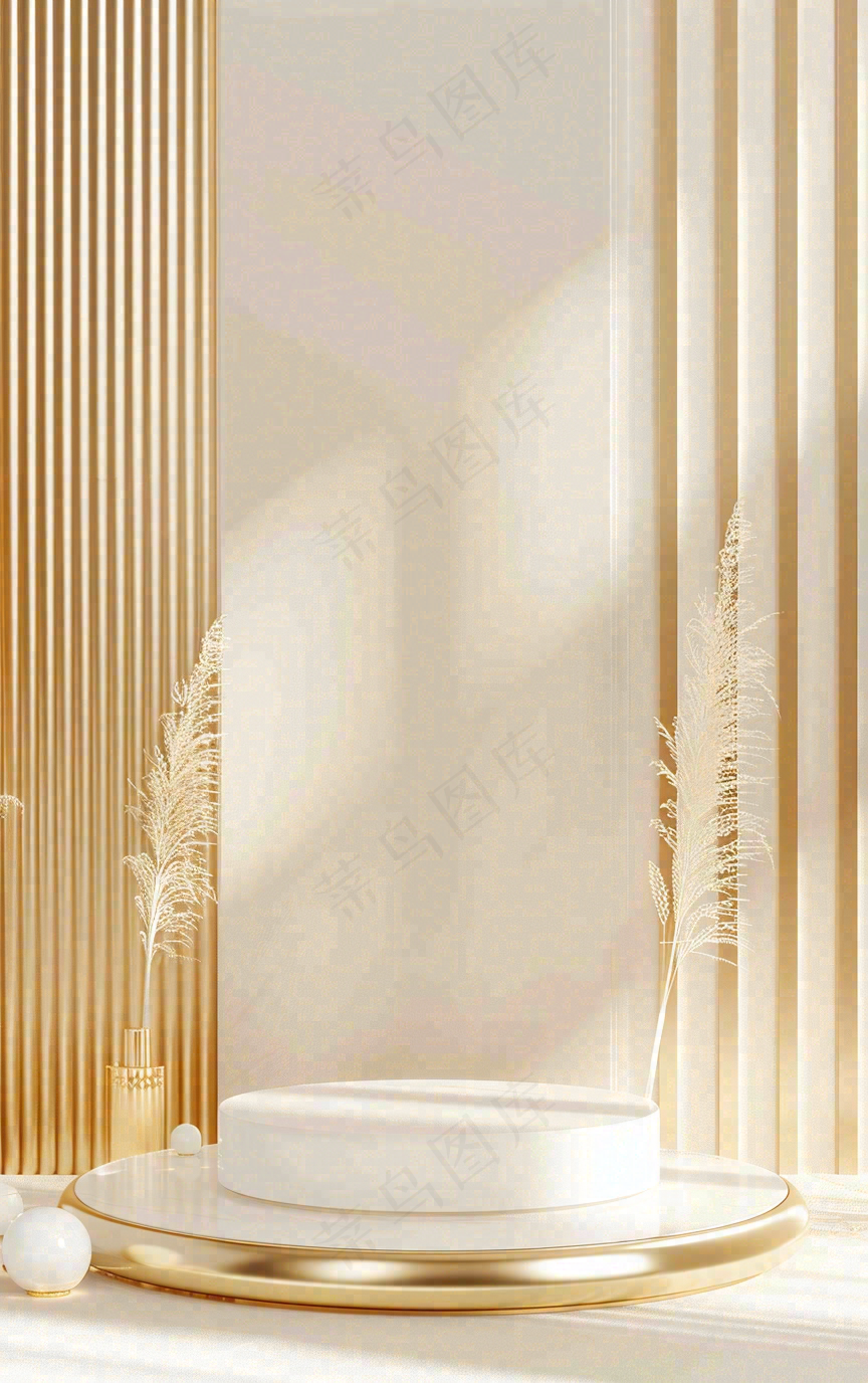 美妆护肤3d展台清新背景
