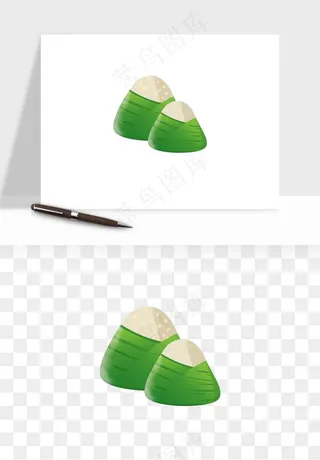 国潮粽子手绘肉粽png免抠