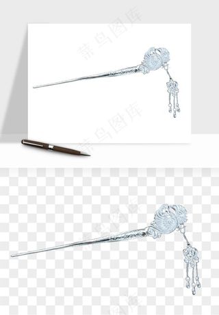 古风发簪头饰配饰png免抠