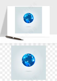 科技地球点线矢量png免抠