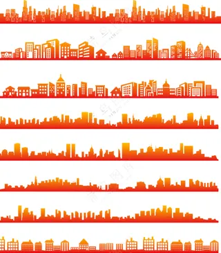 城市剪影矢量图