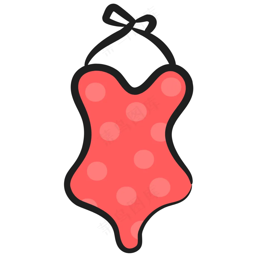 红色泳衣 手绘简笔画