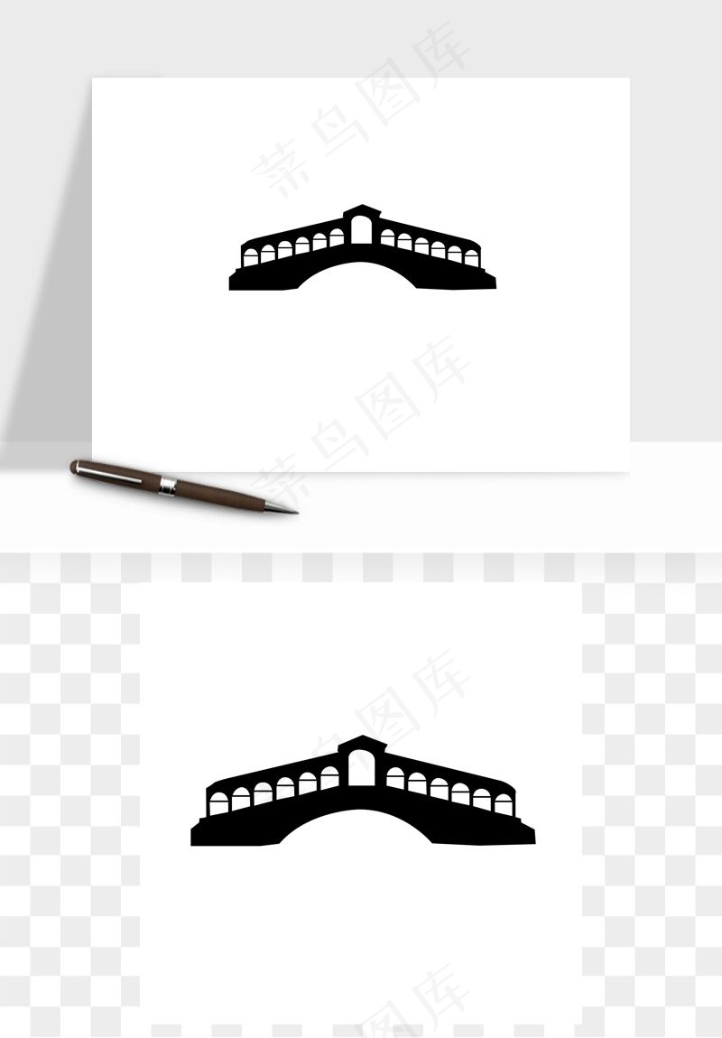 拱桥剪影矢量