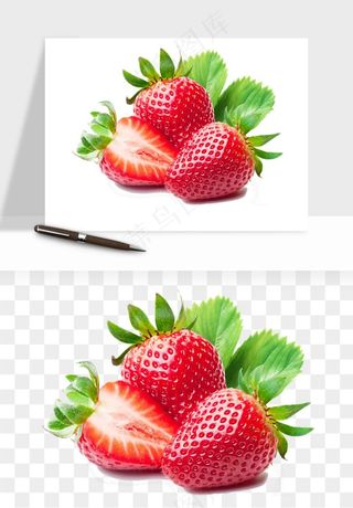 草莓水果png免抠