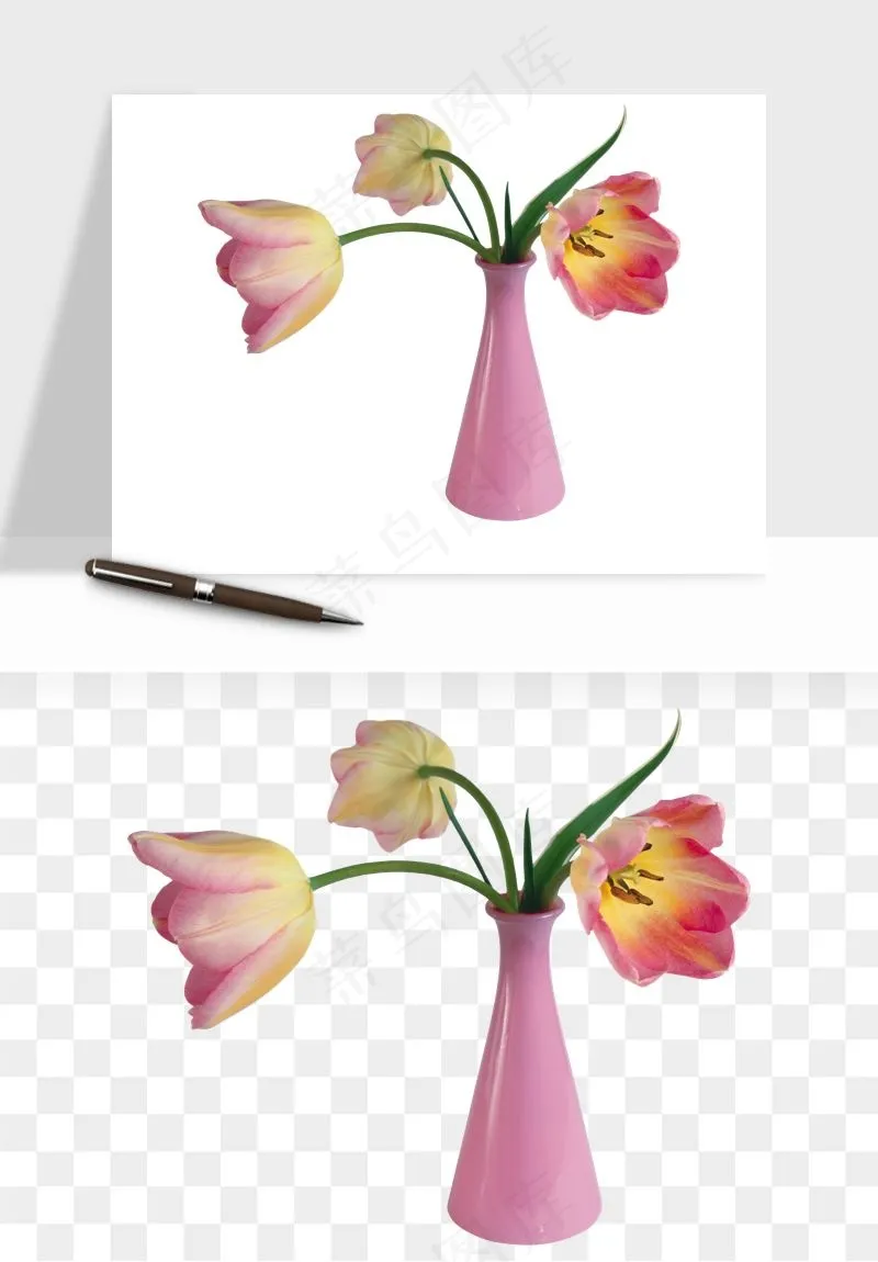 花瓶摆件花艺png免抠图