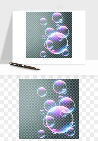 彩色气泡肥皂泡矢量png免抠