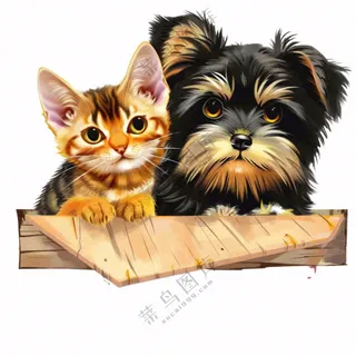 萌宠宠物猫狗礼盒免抠